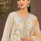 Pastel Bloom Embroidered 3-Piece Lawn Suit – Cream, Lavender & Mustard