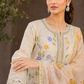 Pastel Bloom Embroidered 3-Piece Lawn Suit – Cream, Lavender & Mustard