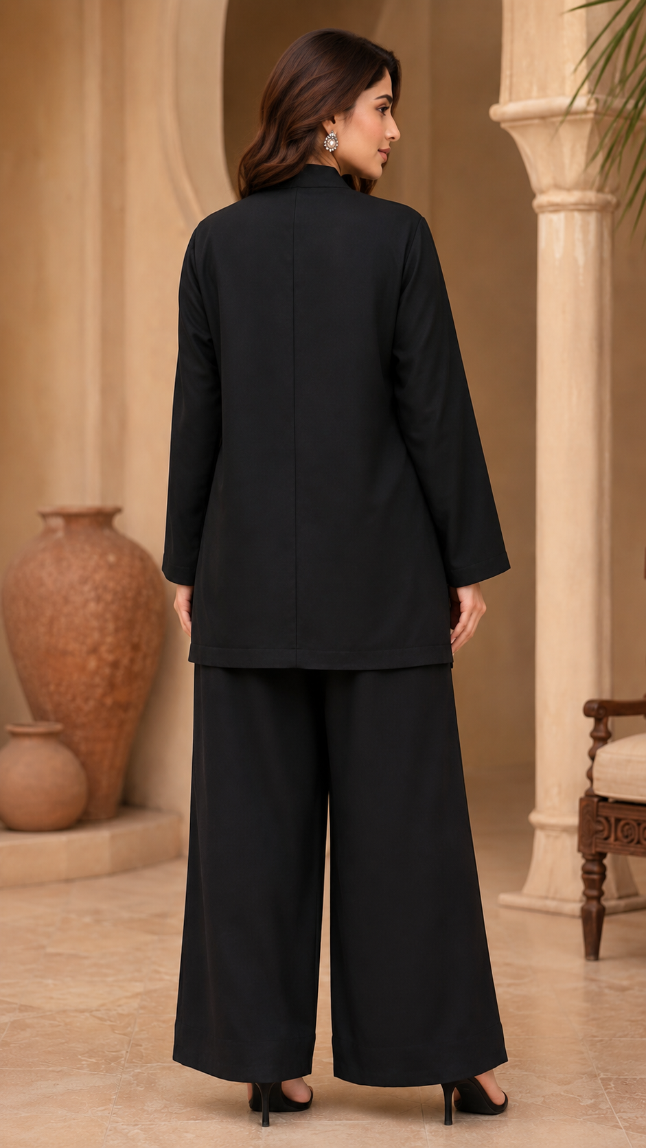 Noir Elegance – Embellished Black 2-Piece Suit