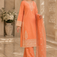 Peach Embroidered 3-Piece Suit