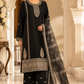Embroidered Noir Luxe 3-Piece Suit