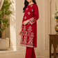 Girls’ Maroon Red Embroidered 2-Piece Suit