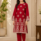Girls’ Maroon Red Embroidered 2-Piece Suit