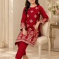 Girls’ Maroon Red Embroidered 2-Piece Suit