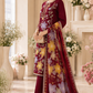 Premium Maroon Floral Embroidered 3-Piece Lawn Suit