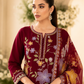 Premium Maroon Floral Embroidered 3-Piece Lawn Suit