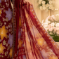 Premium Maroon Floral Embroidered 3-Piece Lawn Suit