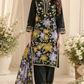Midnight Bloom Embroidered 3-Piece Lawn Suit – Black Floral Elegance
