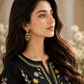 Midnight Bloom Embroidered 3-Piece Lawn Suit – Black Floral Elegance