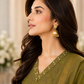 Olive Grace Embroidered 3-Piece Lawn Suit