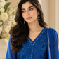 Royal Blue Embroidered Lawn 3-Piece Unstitched Suit with Printed Dupatta