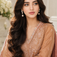 Elegant Peach Embroidered Lawn 3-Piece Suit with Printed Dupatta
