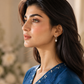 Royal Blue Embroidered Lawn 3-Piece Unstitched Suit with Printed Dupatta