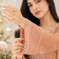 Elegant Peach Embroidered Lawn 3-Piece Suit with Printed Dupatta