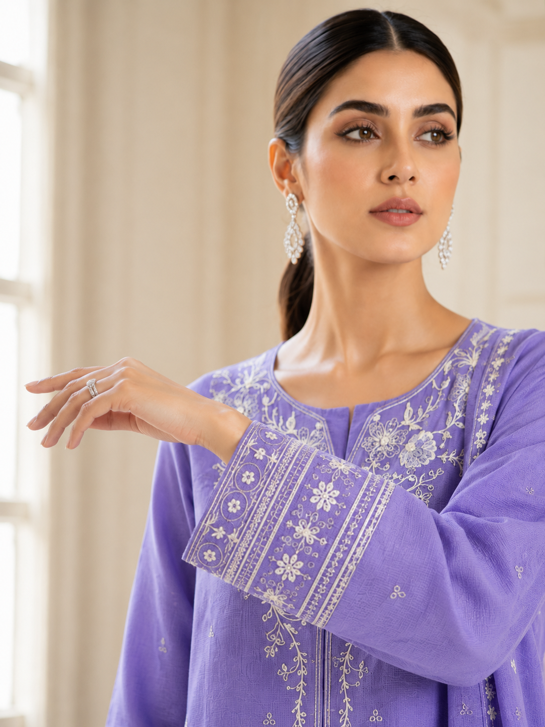 Embroidered Lawn 3-Piece Suit with Printed Dupatta