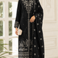 Classic Black Embroidered Lawn 3-Piece Suit with Printed Dupatta