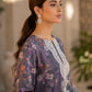 Slate Grey Floral Printed Lawn 3-Piece Suit with Printed Dupatta