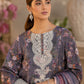 Slate Grey Floral Printed Lawn 3-Piece Suit with Printed Dupatta